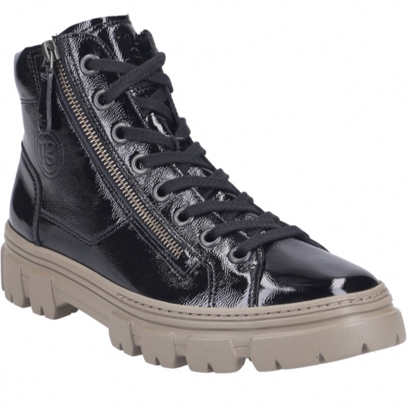 High top Sneaker. US SIZES. Black PATENT Leather. - Picture 3 of 7